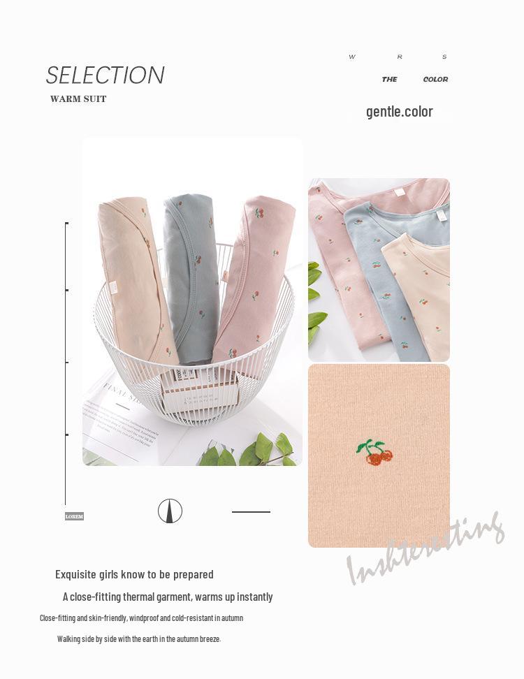 Damen Baumwoll-Lycra Herbst Basisschicht Set: Warmes Dünnes Hemd & Lange Unterhosen