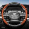 Adatto per Coprivolante Hyundai con Design Sportivo Ondulato, Pelle Traspirante, Segmentato Antiscivolo, Copertura Protettiva Assorbi Sudore per I30
