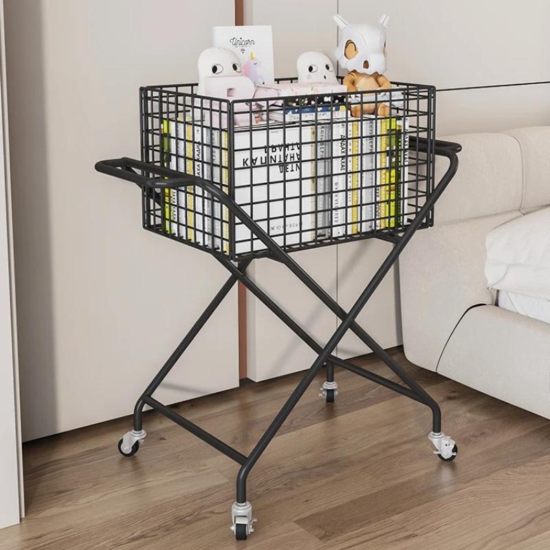 Kids Rolling Toy Storage Cart Mobile Organizer Trolley Home Book Bag Rack Snack And Plush Toy Bin for Children