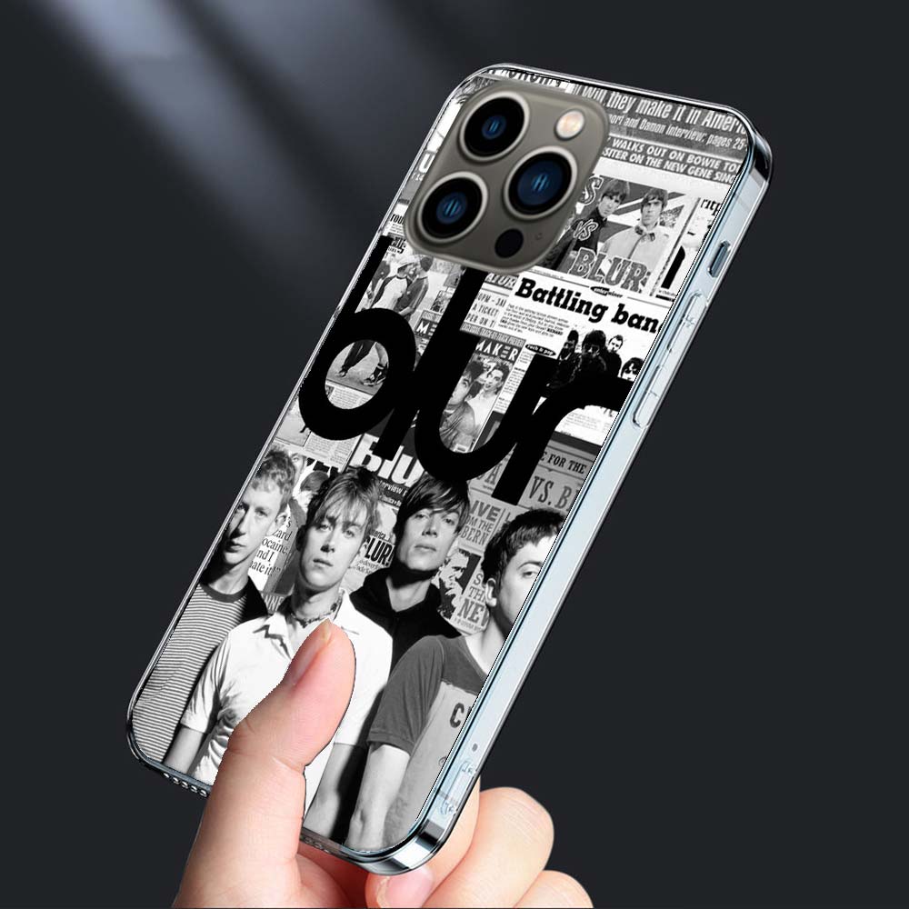 Blur Band Phone Case For Iphone 16E 15 Pro 14 Plus 17E 16 17 Pro Max Air 11 12 13 Mini Shockproof Capa Cute Cover TPU Clear