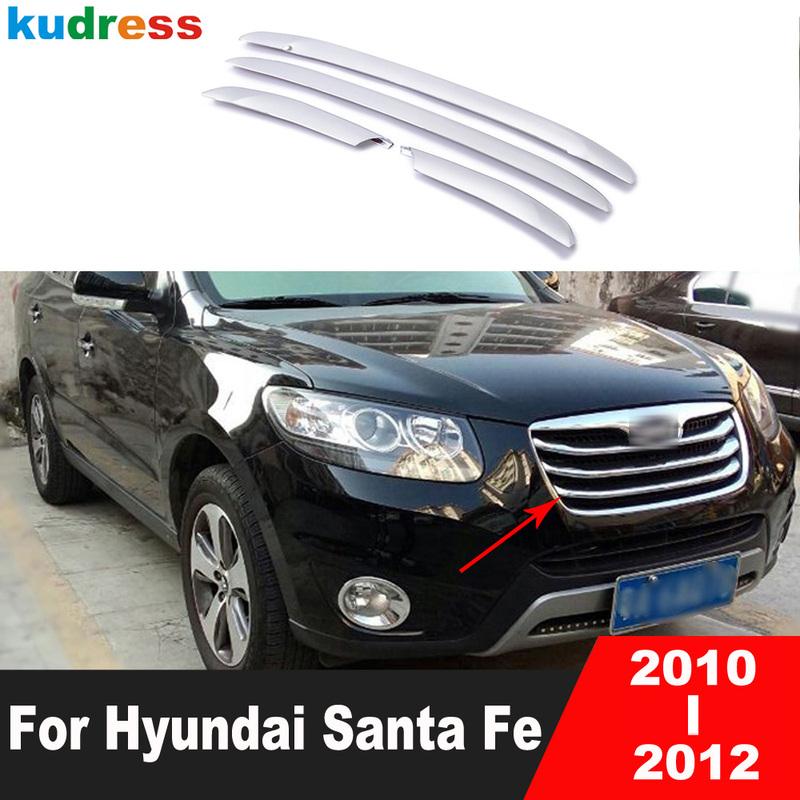 

Для Hyundai Santa Fe 2010 2011 2012 АБС Хром Автомобиль Передняя Центральная Решетка Защитная Накладка Гоночные Решетки Молдинги Полосы Аксессуары