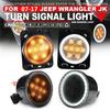 Front Fender LED Side Marker Light Turn Signal DRL Smoked for Jeep Wrangler JK