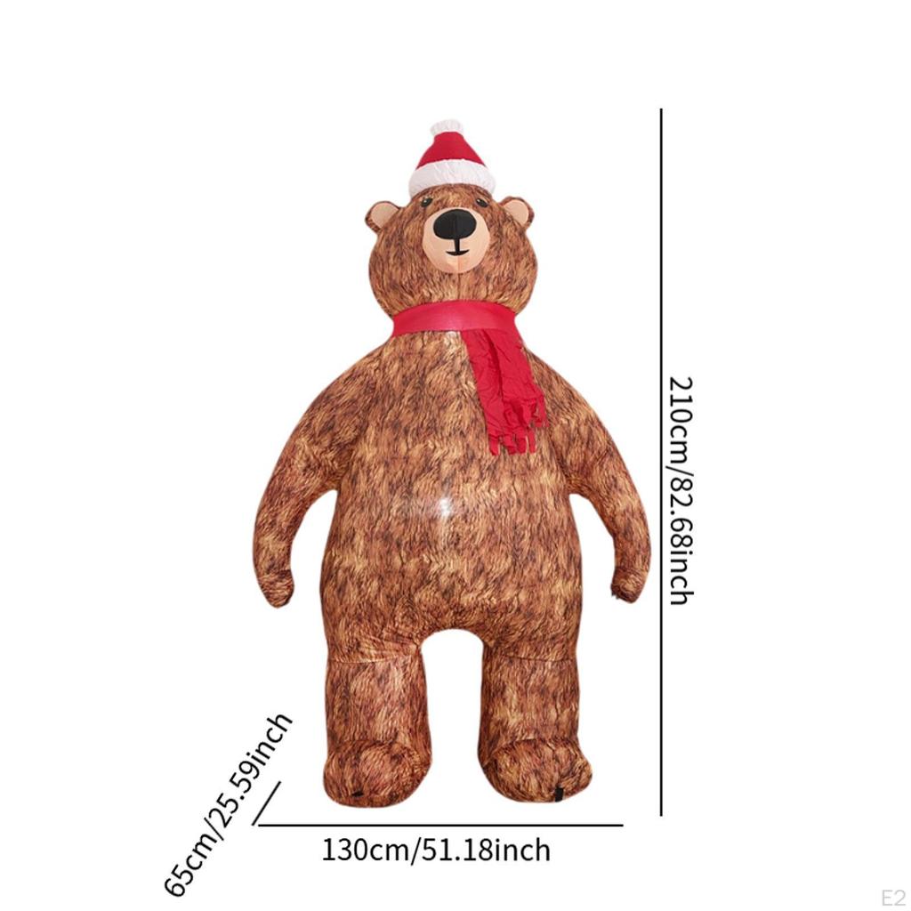 210cm Tall Christmas Inflatabletoy UK Adapter Plug Creative Statue Ornament Blowup Bear for Garden