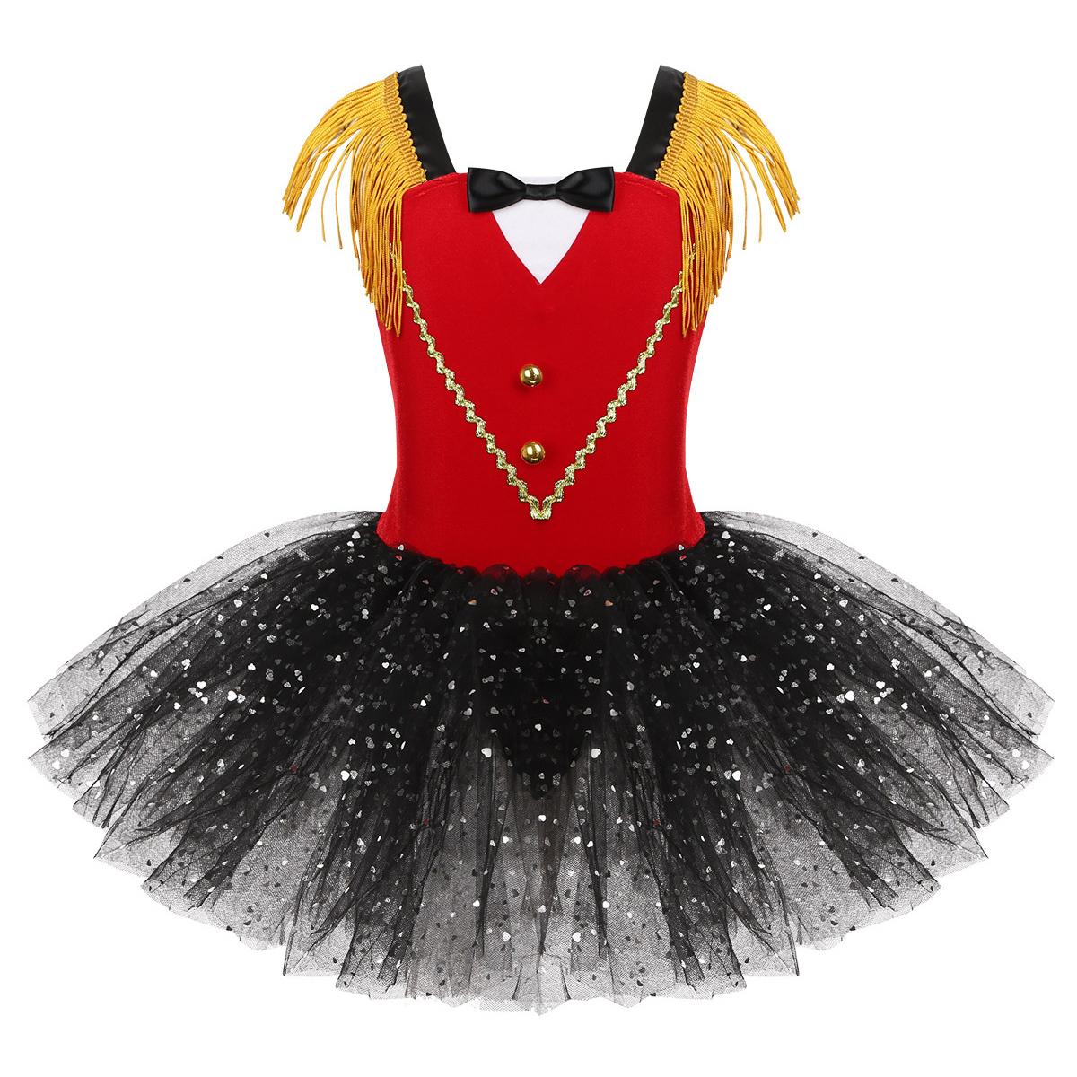 

Kid Girls Circus Ringmaster Costume Halloween Birthday Party Fancy Tutu Dress Cosplay Costume 15-16 Years червоний