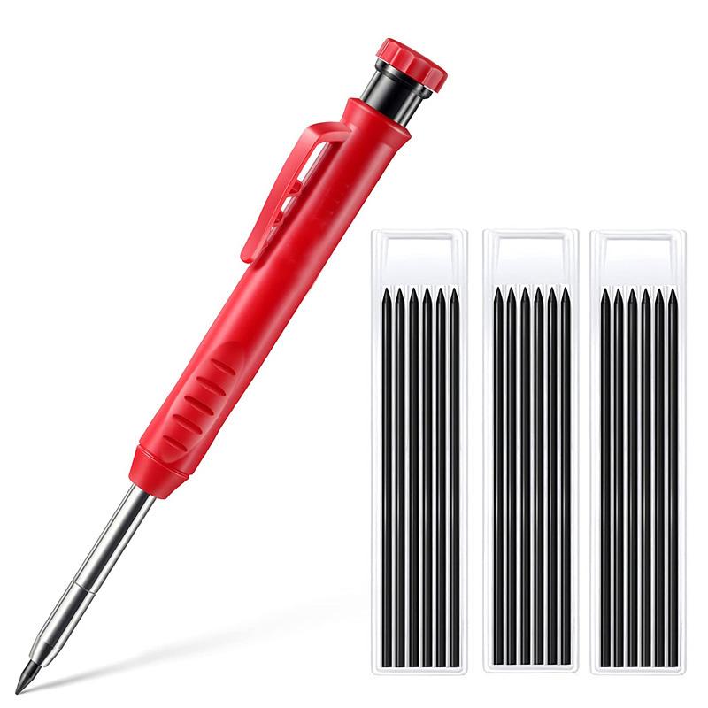 Solide Zimmermannbleistift-Minen Tiefloch-Mechanikstifte für Holz Glas Metall Markierwerkzeug-Set für Holzbearbeitung Architekt