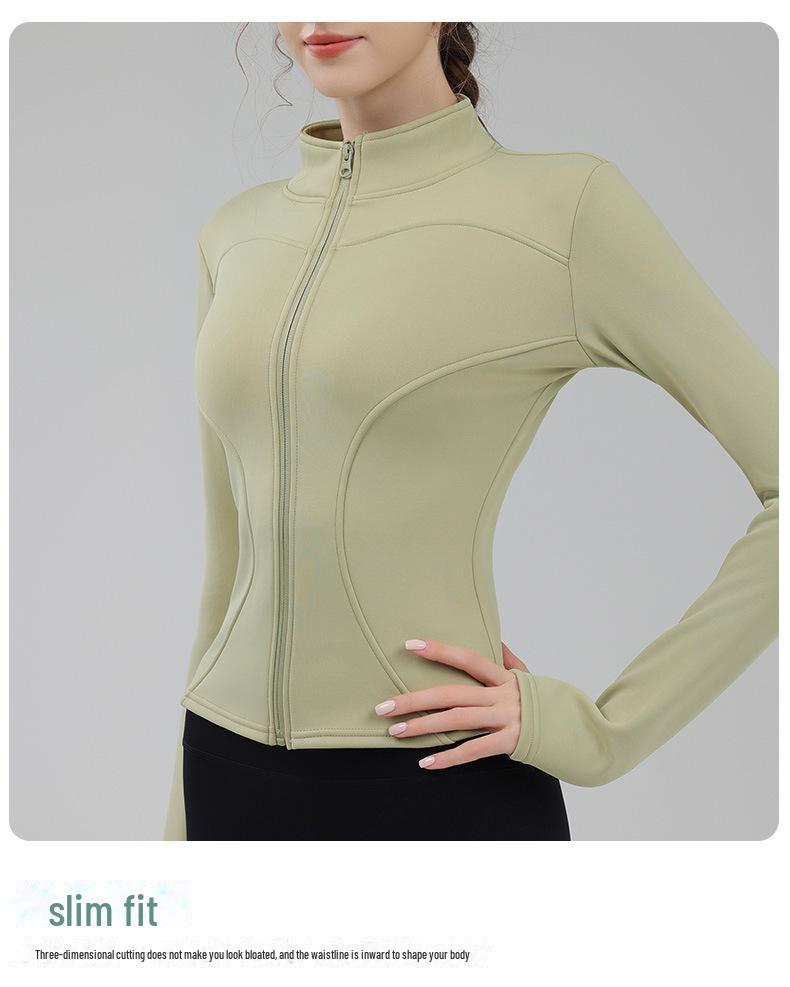 Jachetă de catifea cu guler înalt și fermoar: Sporturi de iarnă și Fitness Mânecă Lungă Slim Fit