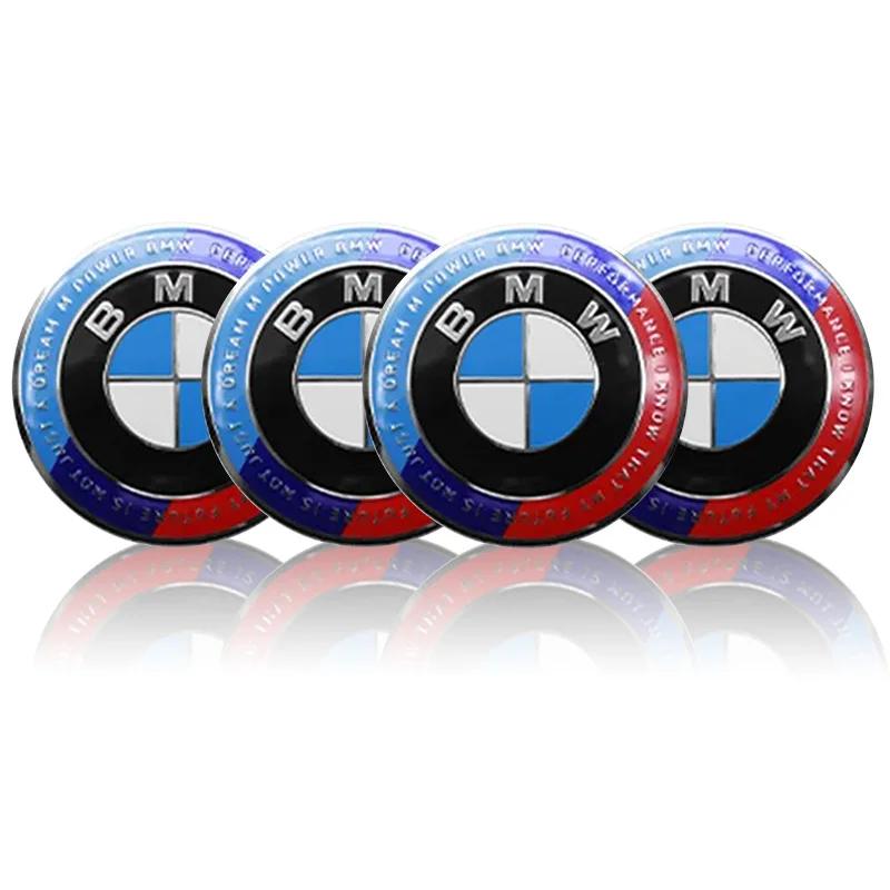 4pcs Car Wheel Center Hub Cap Badge Logo Sticker For BMW M Performance E84 E87 X5 E70 F25 E90 E91 F01 F02 E60 E61 F10 F15 F30 M3 HA4