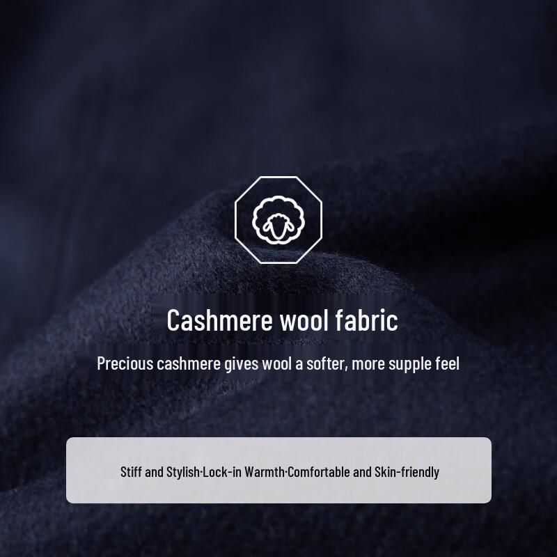 EMZ Erdos Men's Wool & Cashmere Blend Mid-Length Lapel Coat