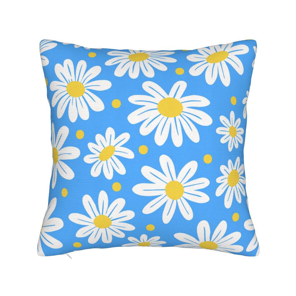 Pastel Daisy Floral Pattern Pillow Case Graphic Pillow Cover For Sofa Couch Bed Living Room Novelty Pillowcases