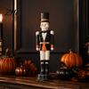 Gothic Skull Walnut Soldier Halloween Skeleton Nutcracker Figurine, Resin Statue, Spooky Modern Style Figurine Ornament for Window Desktop Entryway