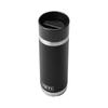 YETI Rambler 18 Bottle, Stainless Steel, Vacuum Insulated, with Hot Shot Cap, Black