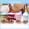 Plush Animal Cake Cup Pendant With Keychain For Birthday Gift And Bag Decoration