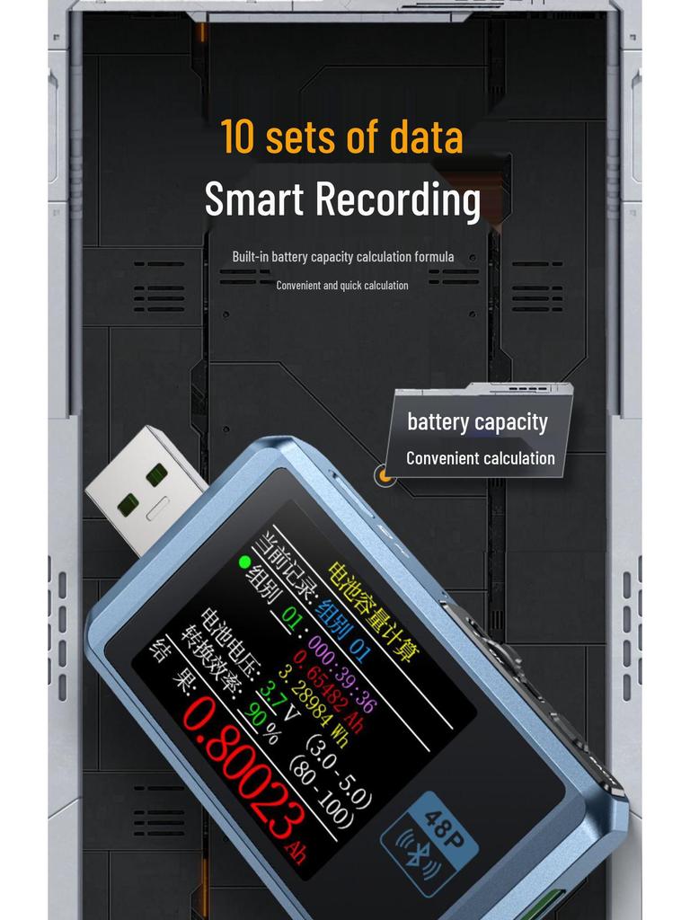 FNIRSI-FNB48P USB Charger Detector: Mobile DC Voltmeter/Ammeter for Fast Charging Power Test