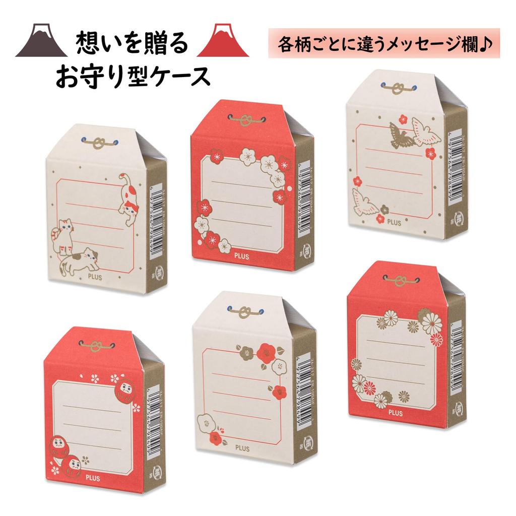 Plus Eraser Fuji Eraser Amulet Fuji 6 Pattern Set Air-in Mt. Mt. Kočka/Švestka/Holub/Daruma/Camellia/Chryzantéma ER-100AIF 36-217 ×6