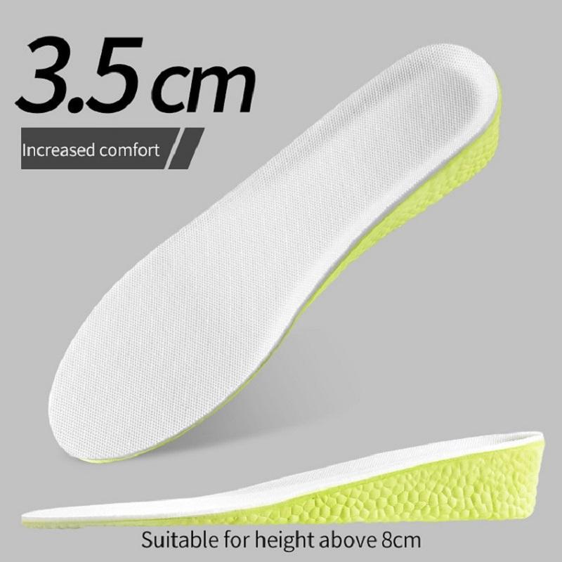 Invisible Height Increase Insoles Green Memory Foam Shoes Sole Pad Breathable Comfortable for Men Women Feet Care Insole