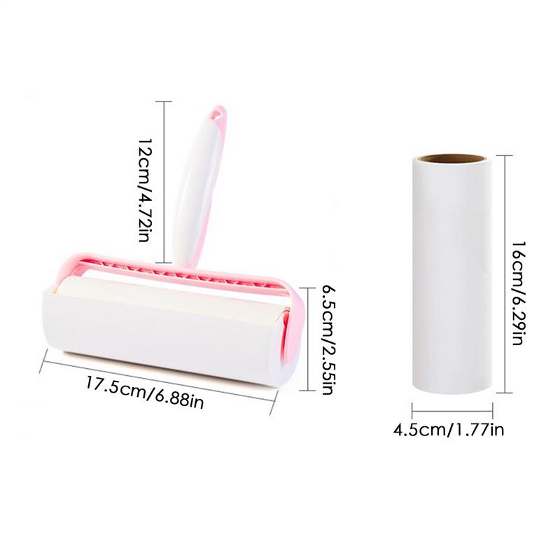 Sticky Roller Pet Hair Lint Roller Ergonomic Handheld Debris Remover With Adhesive Sheets For Clothes Laundry Furniture Bed Car