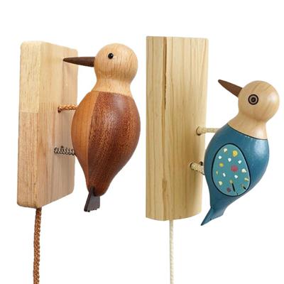 Cute Woodpecker Doorbell Handmade Wooden Bird Shaped Chime Creative Woodpecker Bell for Door Farmhouse Decorative Charm