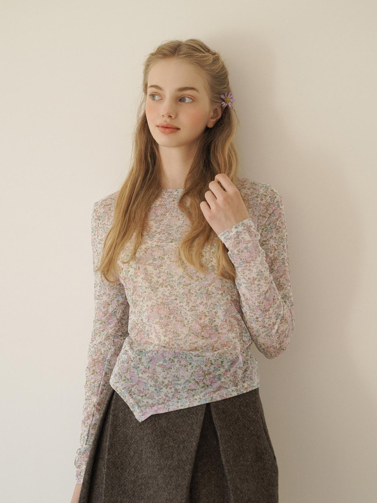 Sweet Sweetness Mesh Flower T-Shirt