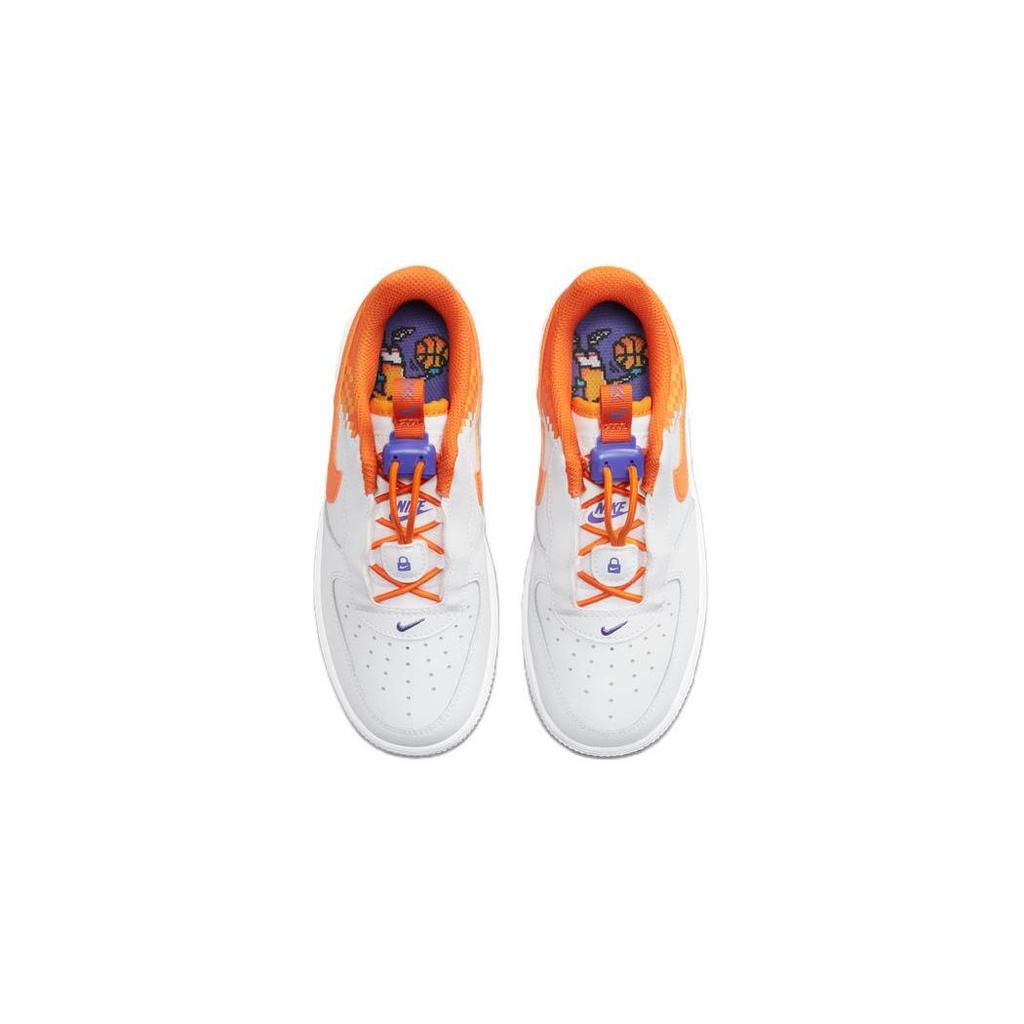 Nike Air Force 1 Toggle Leather Casual Non-Slip Durable Low-Top Kids Sneakers Kids Sneakers White Orange DR8410-181
