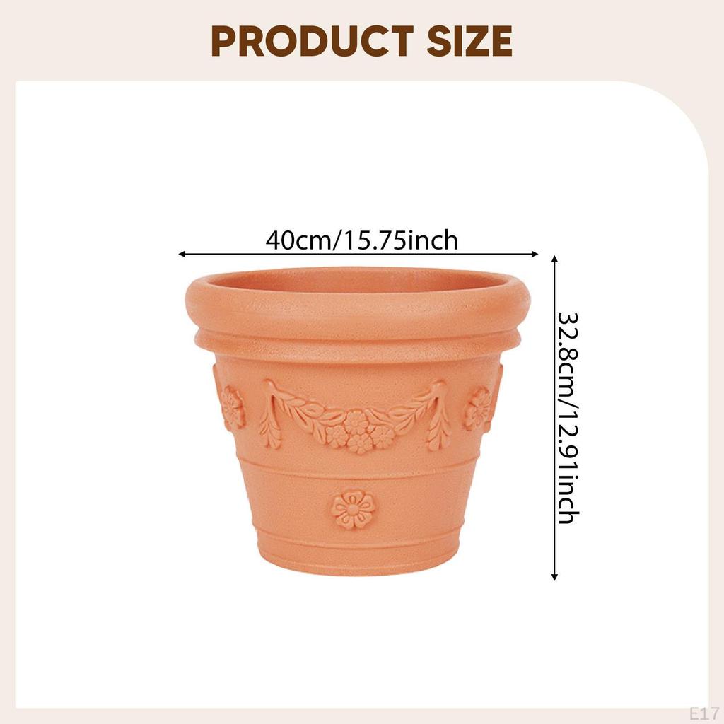 Flower Pot Resin Plant Container Decorative Lightweight Planter Breathable Mesh for Home Garden