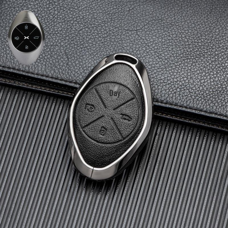 Husă de piele pentru cheie auto cu semnal bun pentru Xiaopeng P7 G9 G3 P5 - Metal acoperire completă, protecție față-verso