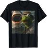 Funny Smoking Frog Meme Vintage Shark Attack Parody Tee T-Shirt