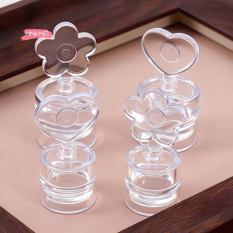 Transparent Nail Stamper And Scraper Set Heart & Flower Shaped Jelly Silicone Head for French Style Nail Art Printing