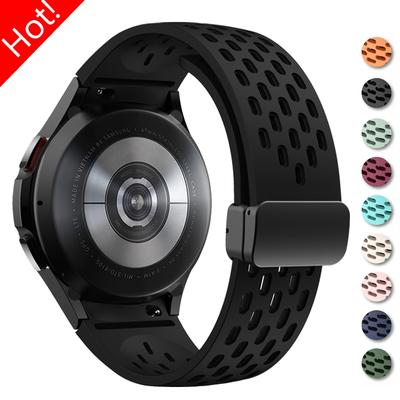 Silicone Strap for Samsung Galaxy Watch 6 5 4 40mm 44mm 5 Pro 45mm Magnetic Buckle Band for 6 Classic 43mm 47mm No Gaps Bracelet