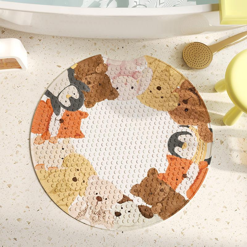 

Круглый противоскользящий коврик для ванной комнаты, душевая комната для купания детей, противоскользящий коврик с присоской для предотвращения падений, коврик для ног в ванной Round notch 55 * 55cm
