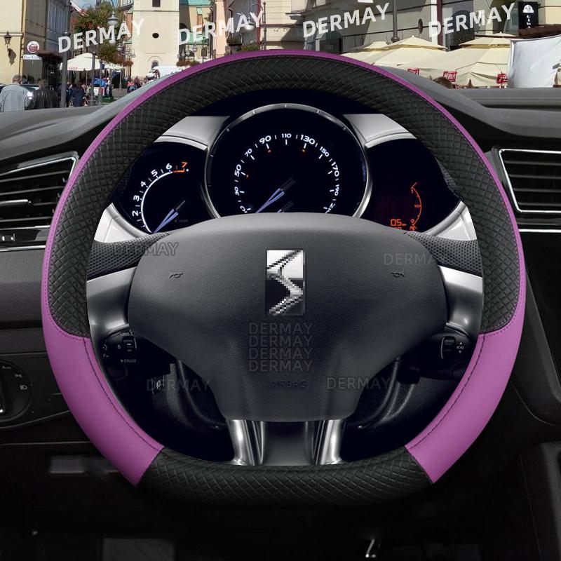 For DS 3 Citroen DS3 Citroën DS3 Crossback Car Steering Wheel Cover PU Leather Non-slip Auto Accessories