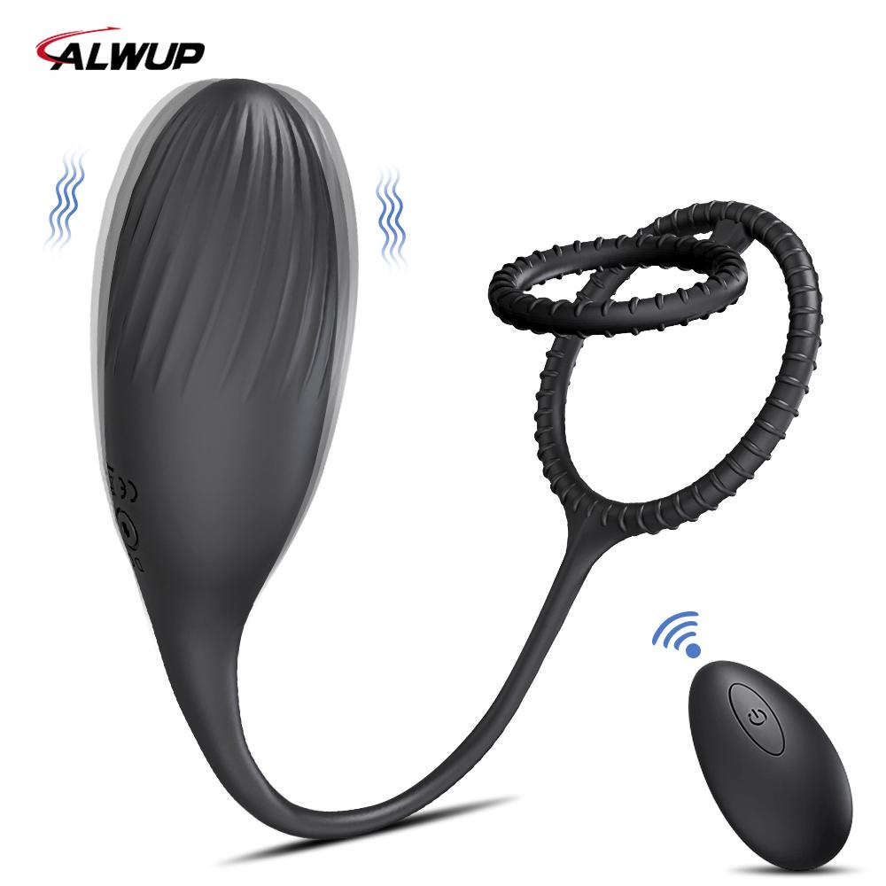 Cock Ring with Prostate Stimulator Vibrating Egg Sex Toys for Couples Vibrator for Men Gay Prostate Massager Wireless Remote
