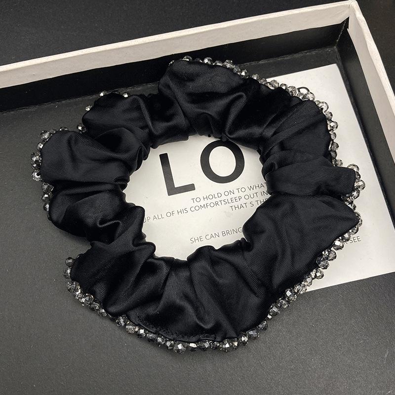 Luxury Crystal Satin Hair Tie for Women - Retro Light Ponytail Accessory