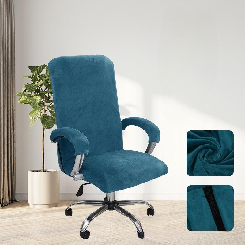 Silver Fox Velvet All-inclusive Computer Chair Cover Dustproof and Wear-resistant Home Office Chair Cover Modern Simple and Comfortable Chair Cover
