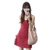 Red V-neck Sleeveless Vest Dress Children's Summer New Elegant Small A-word Short Skirt