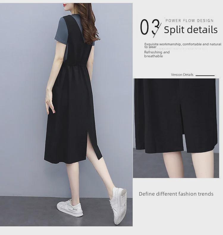 2023 Europäischer Sommer Midilanges Slim Zweiteiliges Lässiges Trägerkleid für Damen