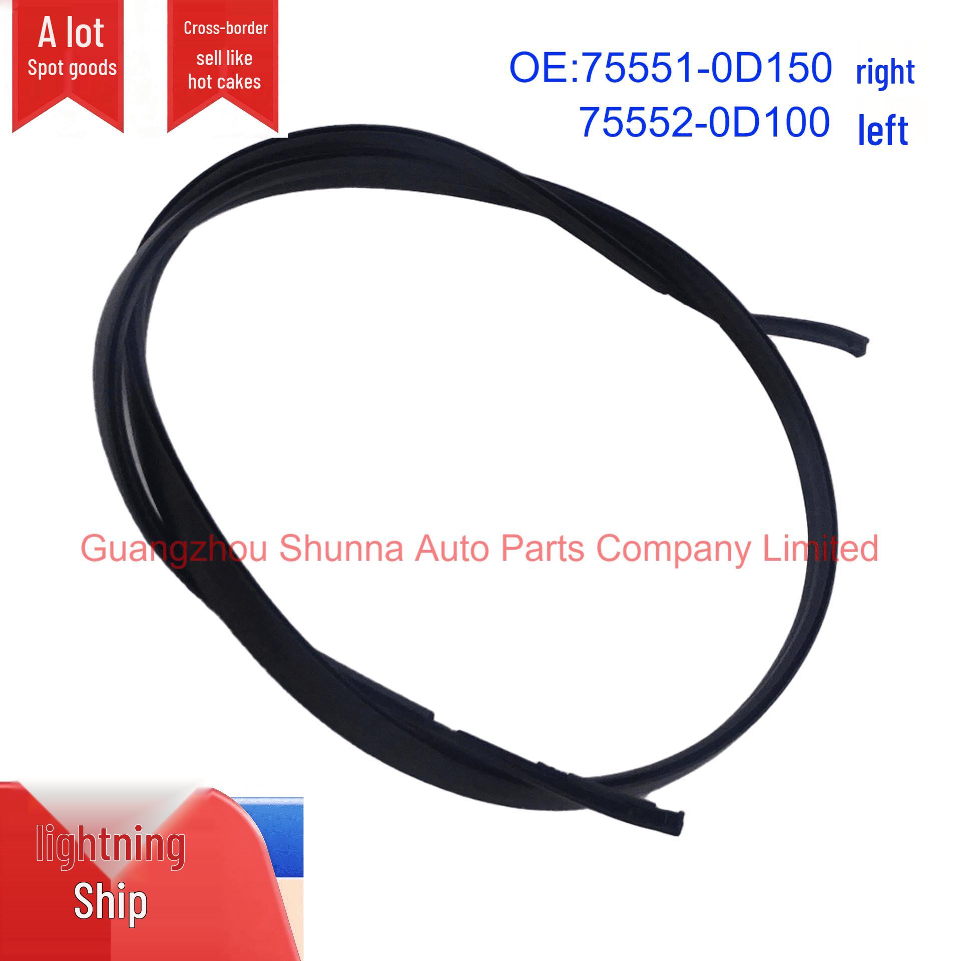 Toyota 14 Vios Roof Gutter Side Decorative Strip (75551-0D150, 75552-0D100) Car Seal Strip