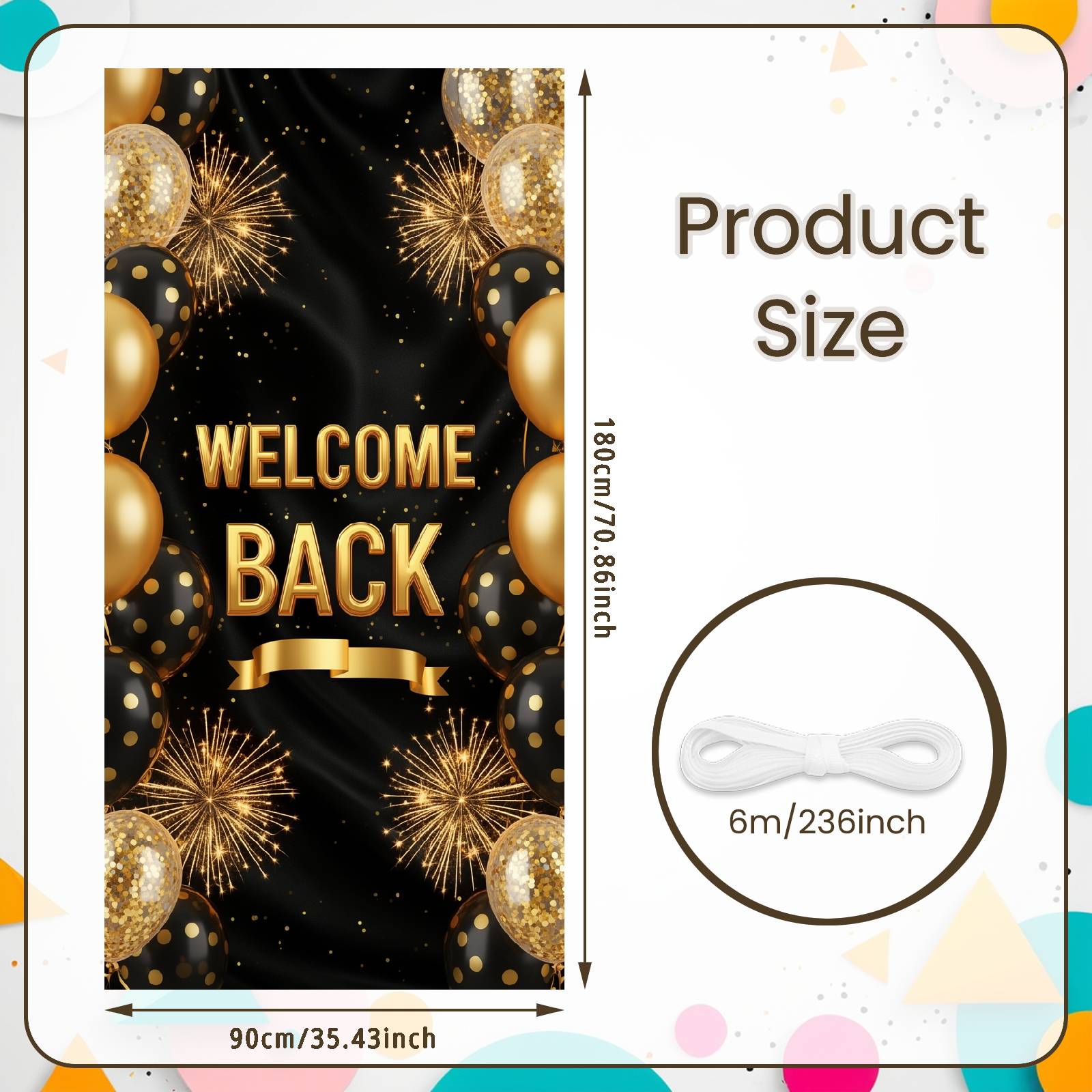 

Return Welcome Banner Confetti Balloons Welcome Home Door Cover Welcome Back Banner Luxurious Reunion Celebration Display