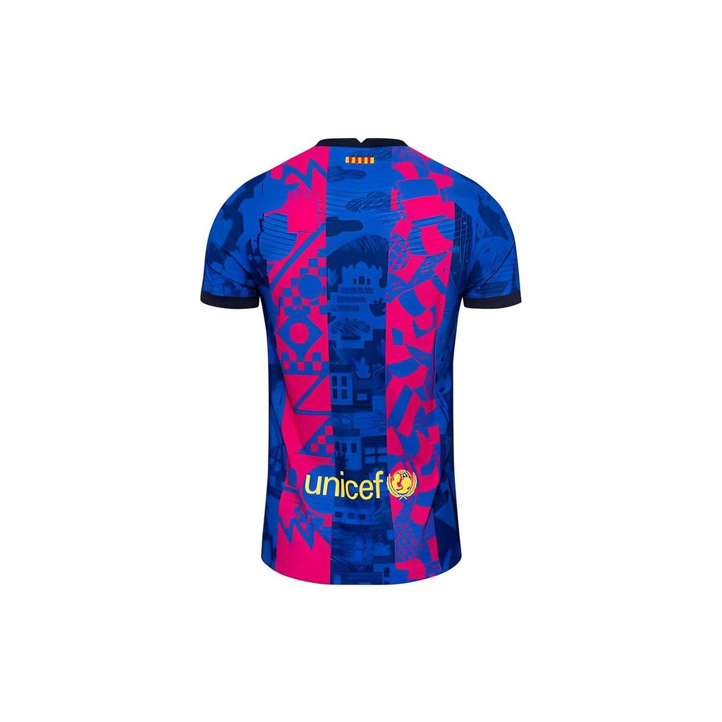 Nike Color Block Logo Letter Print Short Sleeve Soccer Shirt Men Tops Blue DB5885-406