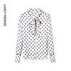 Langzi Retro Polka Dot Commuter Blouse