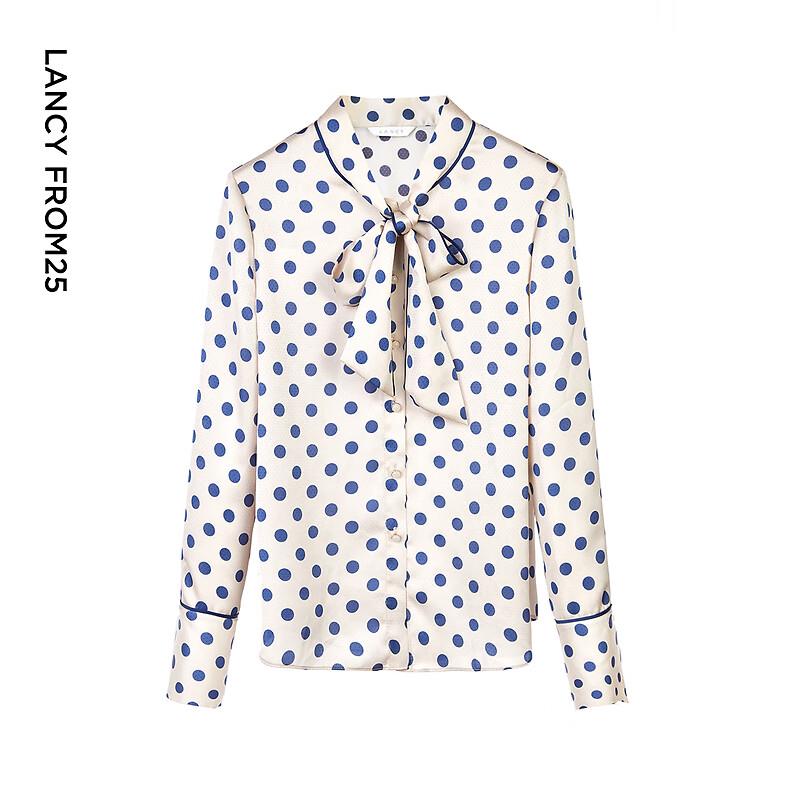 Langzi Retro Polka Dot Commuter Blouse