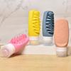 90ML 2-in-1 Silikon-Reiseflasche mit Shampoo-Bürste Auslaufsicher Wiederverwendbar Lotion Conditioner Aufbewahrungsflasche Tragbar Nachfüllbar Quetschbar Leer