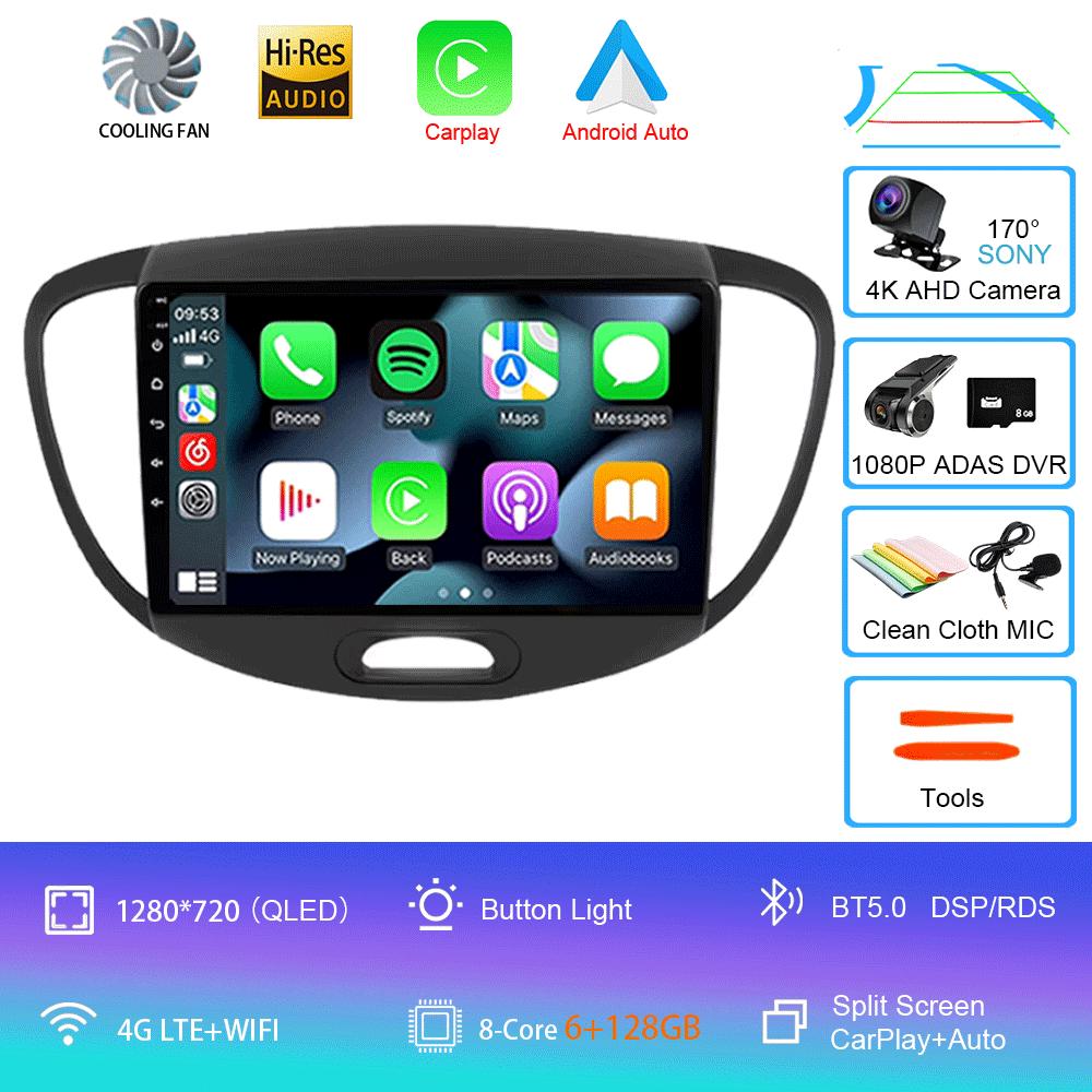 For Hyundai Grand i10 2008-2012 2 din Android Auto Radio Carplay Car Multimedia Player GPS autoradio Bluetooth Android 14 Auto