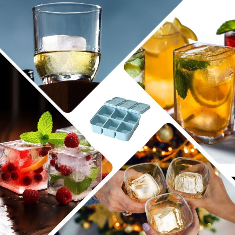 Baby Ice Cube Tray Silicone With Lids Flexible Ice Molds For Beverages,Baby Food Storage Mould, Bpa-Free