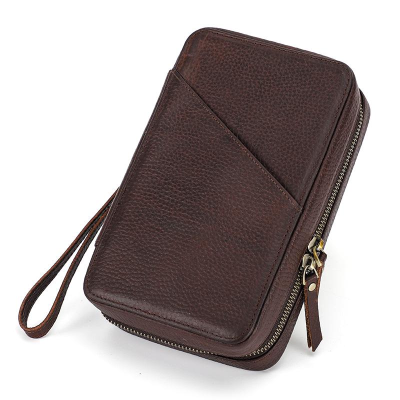 

Коробка для хранения на молнии из натуральной кожи для кабеля и стилуса Apple, аксессуары для телефона ручной работы коричневый