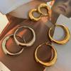 Retro European-American Oval Hoop Earrings