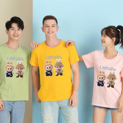 Customized T-shirts, 100% Pure Cotton La Bu Bu Fabric Parent-child Wear, DIY Clothing, Cultural Advertising, Shirt Working Group