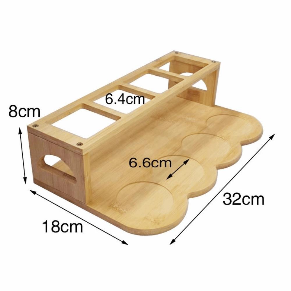 Round Square Kitchen Storage Shelf Bamboo Oil Bottle Rack Seasoning Can Storage Rack  Resturant