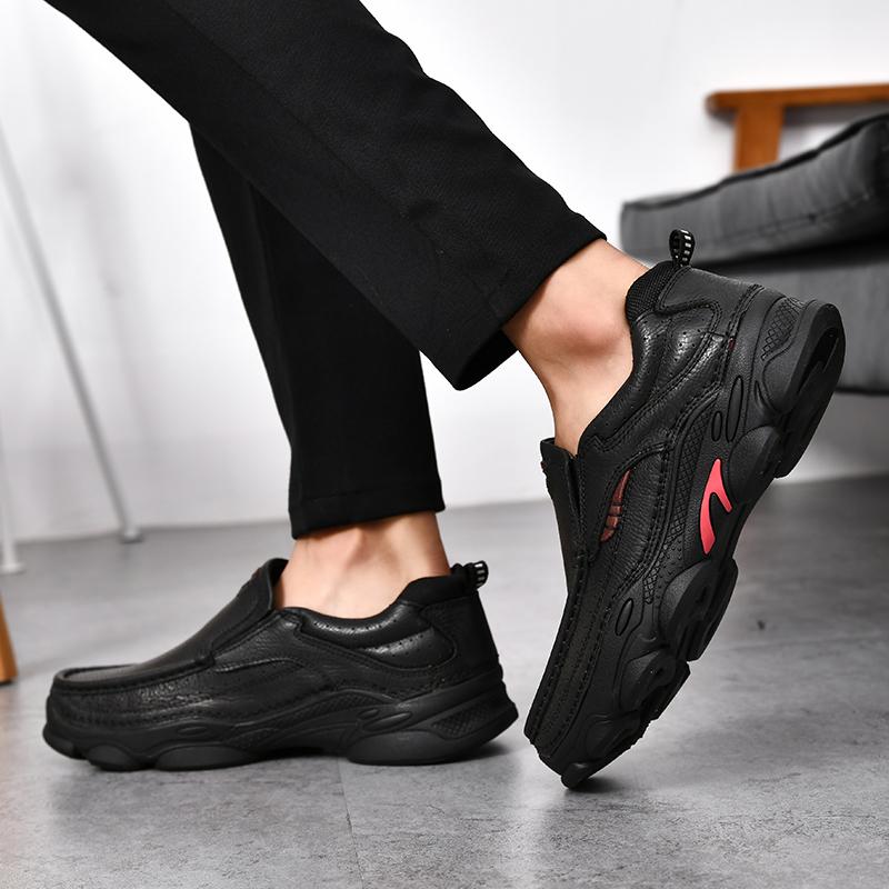 Fashion Handmade Leather Soft Soled Shoes Mens Vintage Style Comfy Casual Shoes Luxury Brand Loafers Breathable Non-Slip Walking Shoes