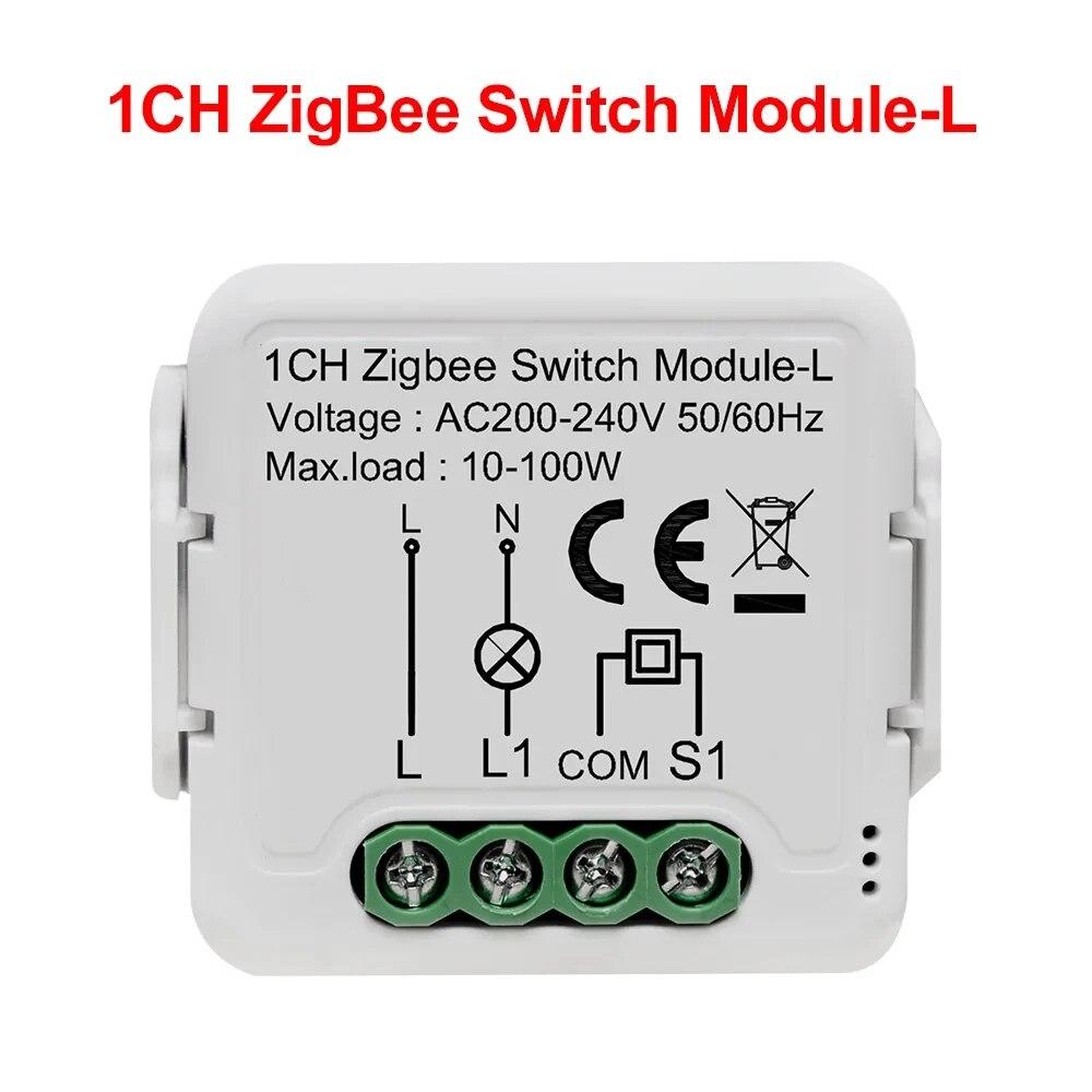 

Tuya Smart ZigBee Switch Module No Neutral Wire Required Smart Home DIY Light Breaker Works with Alexa Google Home Zigbee-L-1GANG