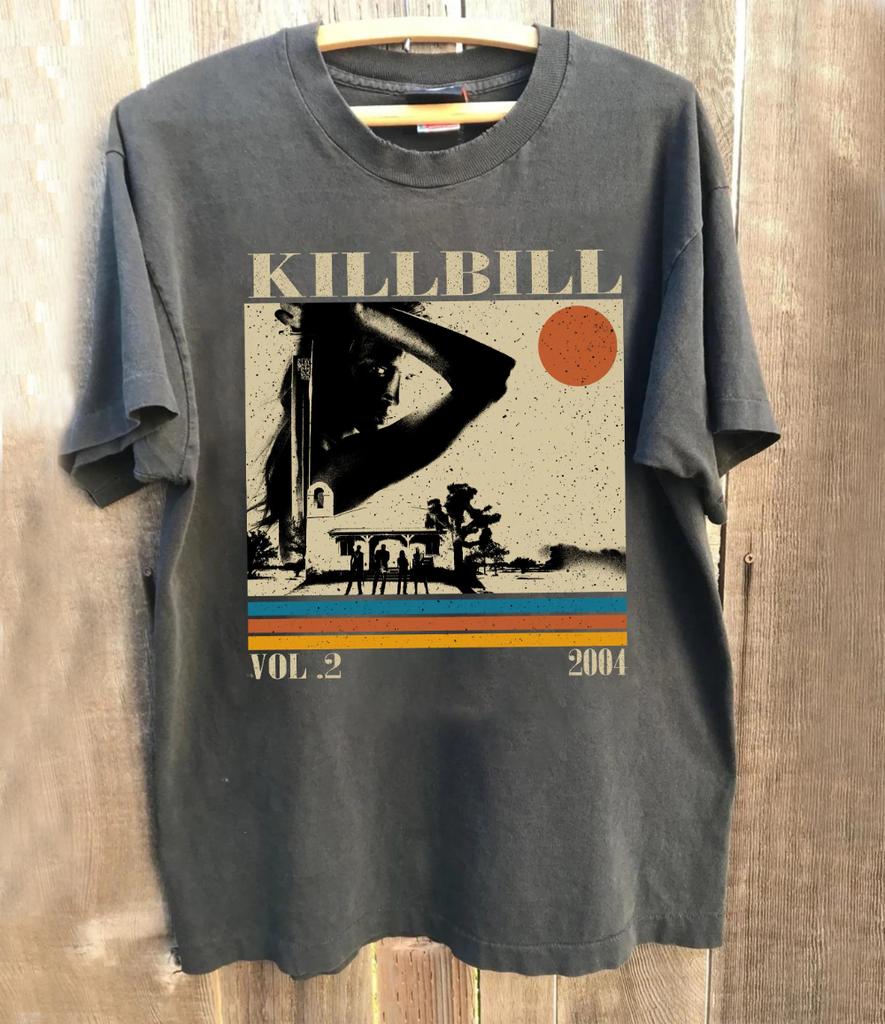 T-shirt Film Kill Bill 2 T-shirt Film Retro T-shirt Unisex Cotone Fantasia Stampata Camicia a Maniche Corte